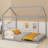 Wooden House Bed With Headboard-801188085