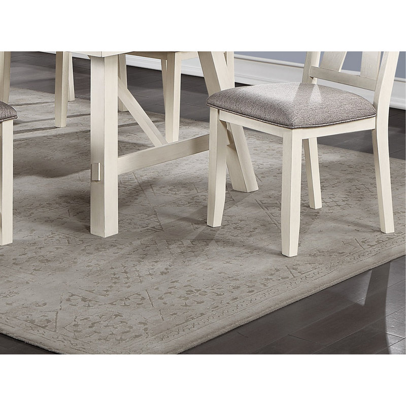 Table de salle à manger avec table à finition blanche et plateau en bois gris 1pc