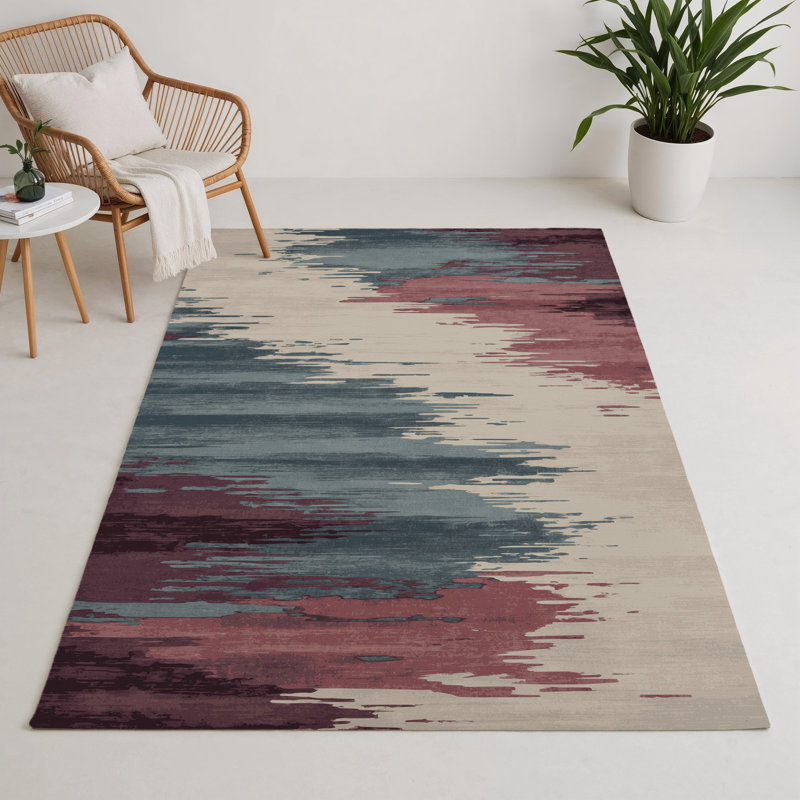 Watercolor Gray Indoor and Outdoor Area Rug, Rectangle 3' x 5'