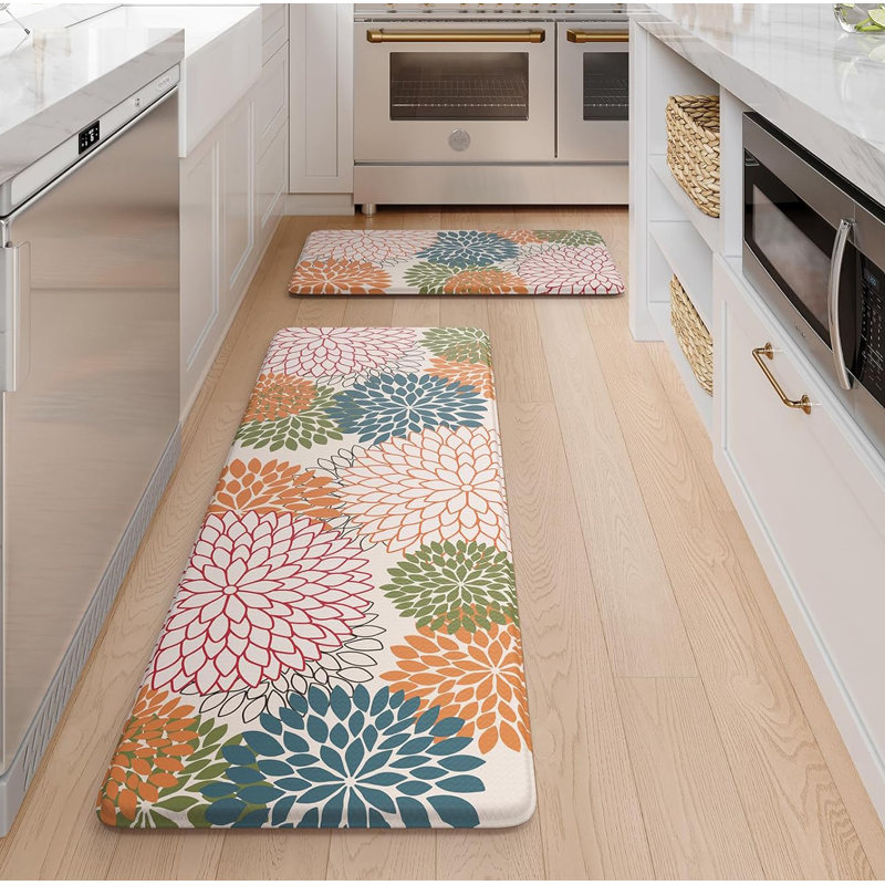 2 tapis de cuisine de ferme anti-fatigue 2 PCS, tapis de cuisine imperméables et antidérapants pour la cuisine,, Coloré