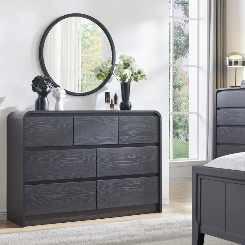 Commode 7 tiroirs Maud, Noir