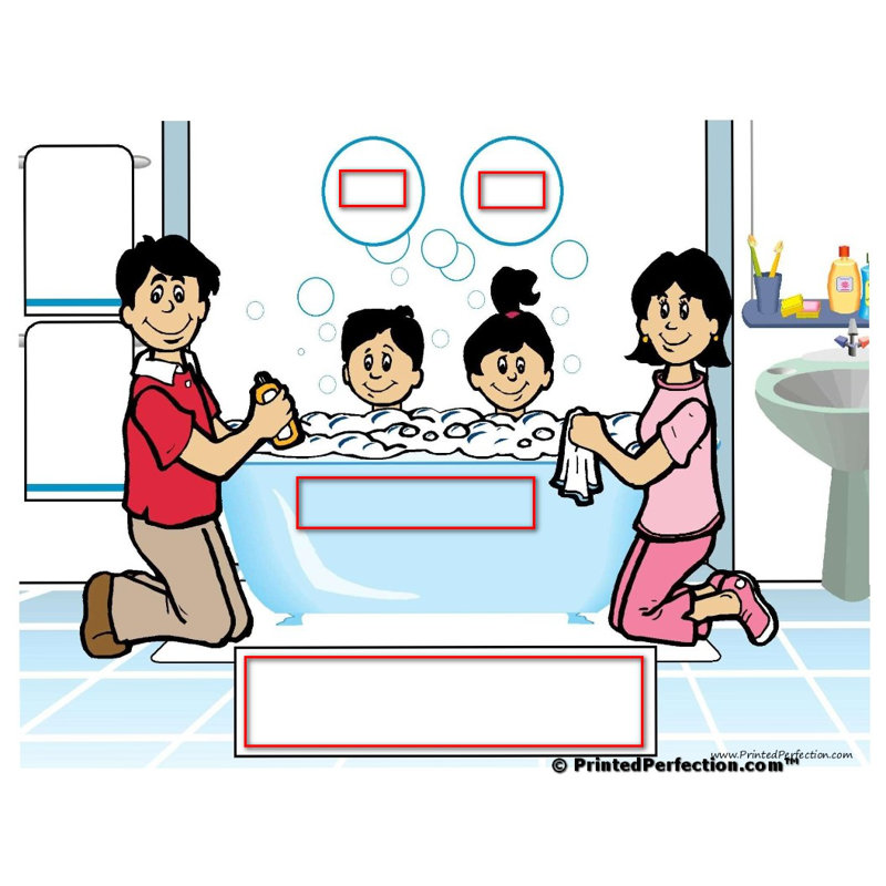 Personalized Tub Time with 1 Child Wooden Key Chain