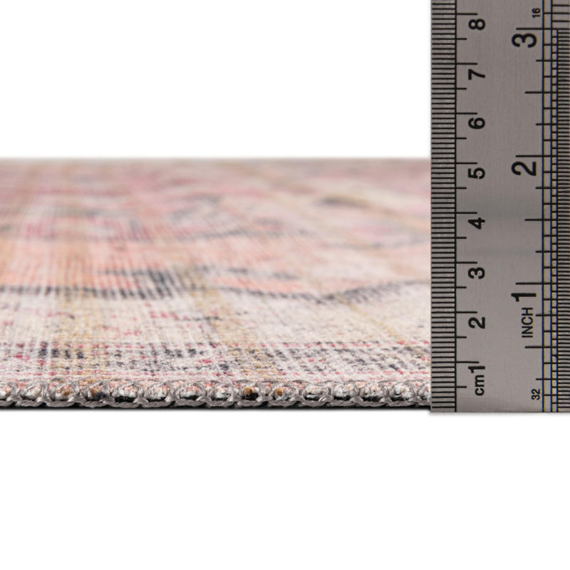 Engelman Oriental Beige/Pink Area Rug, Rectangle 7'10" x 10'