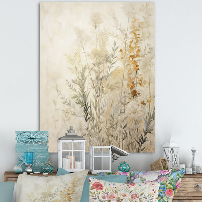 «Beige Herbs Minimal Harmony I», reproduction d'art sur toile
