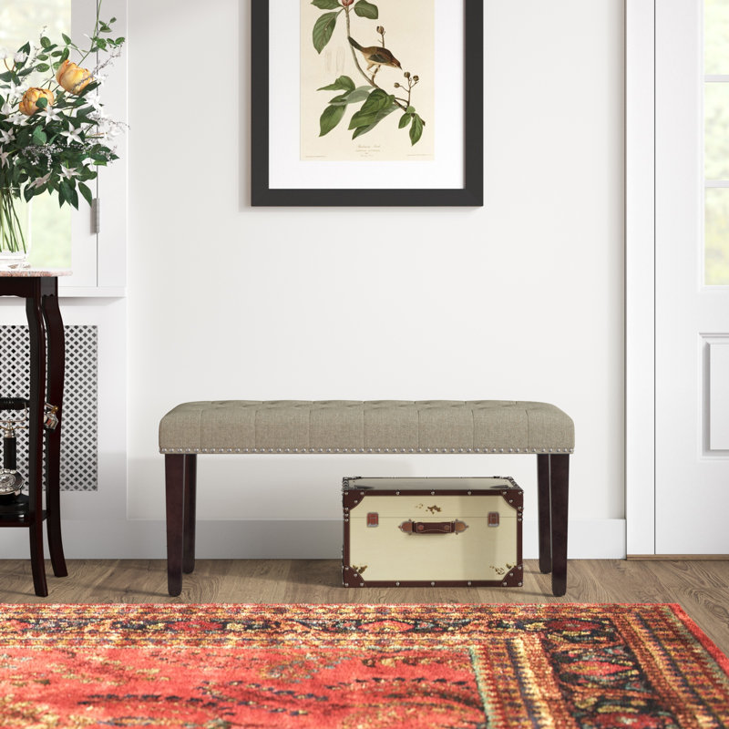 Iolanthe Polyester Upholstered Bench Entryway Bench, Beige