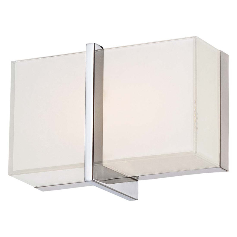 Orren Ellis Virpi Chrome With Mitered White Led Vanity Light