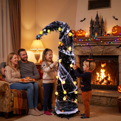 Arbre de Noël 5 pi avec 30 lumières globe oculaire et minuterie 6H, guirlande pliable pour la fête intérieure