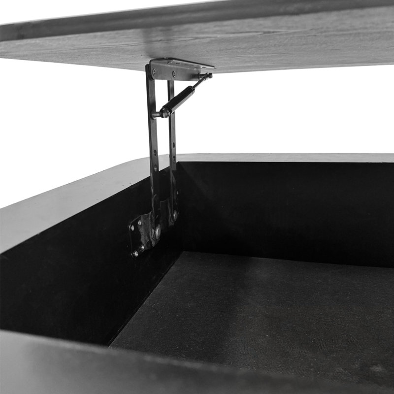 Kelesia relevable avec rangement et hauteur réglable, Noir