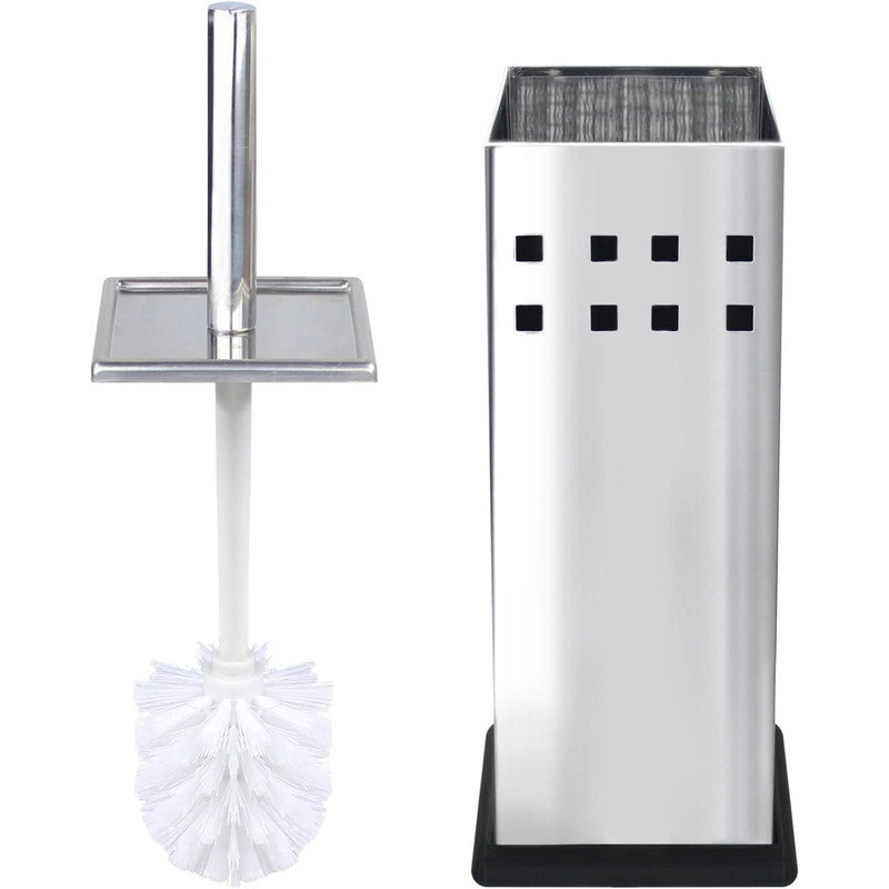 Porte-brosse de toilette en plastique Minoky, Chrome