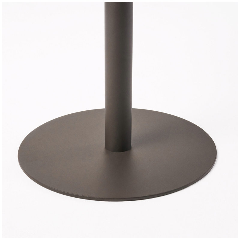 Table de bar d'extérieur ronde en rotin de PE de 26 po Multibrown