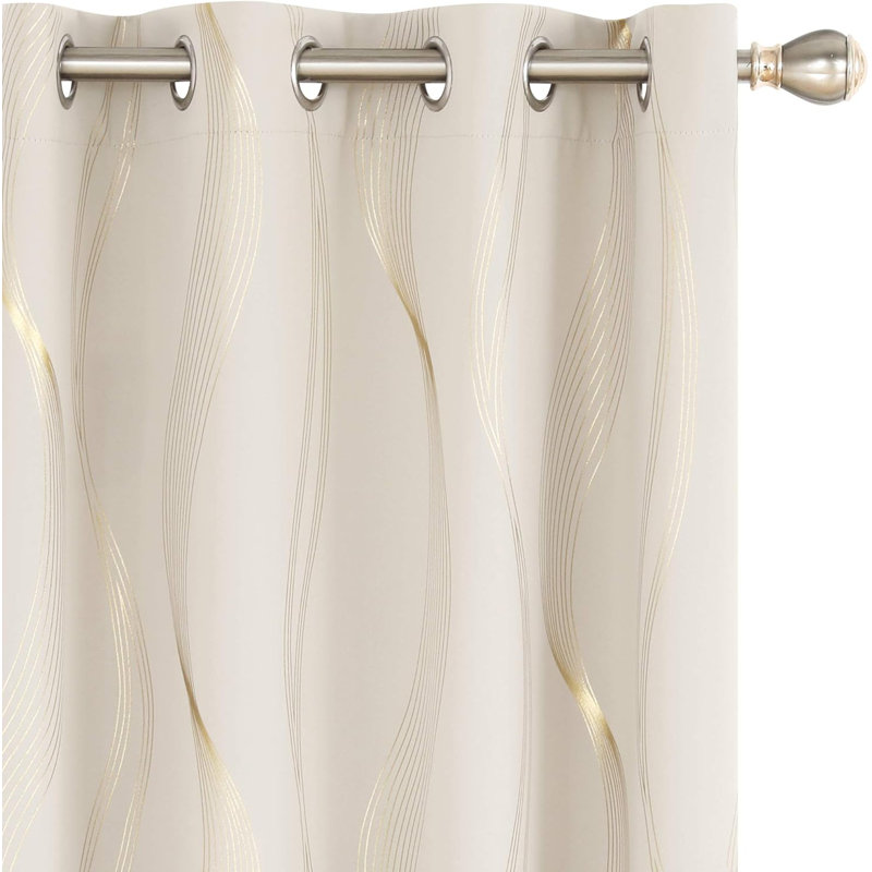Maisonet Blackout Curtain Pair, Beige, 132cm Width x 138cm Drop