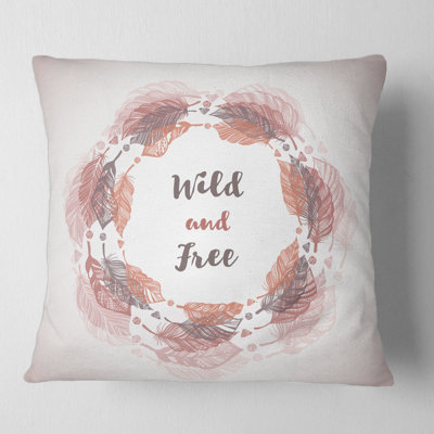 Housse et insert de coussin carré Feather Wreath