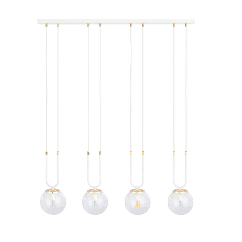 Spahn 4 - Light Black Kitchen Island Pendant, Transparent, White