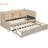 Beige Twin Velvet Upholstered Daybed With Pull - Up Trundle, Storage On And Power Outlet For Convenient Device Charging Storage, Charging, Suitable Guest Rooms-84705997