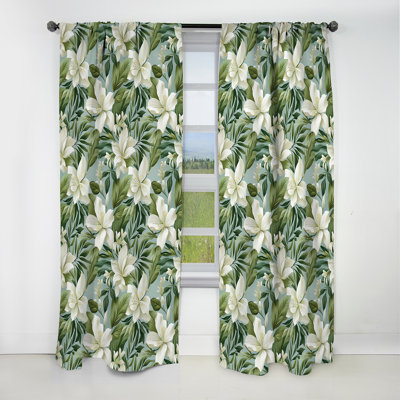 Shyanne - Rideau floral - Rideau floral occultant en velours - 1 panneau