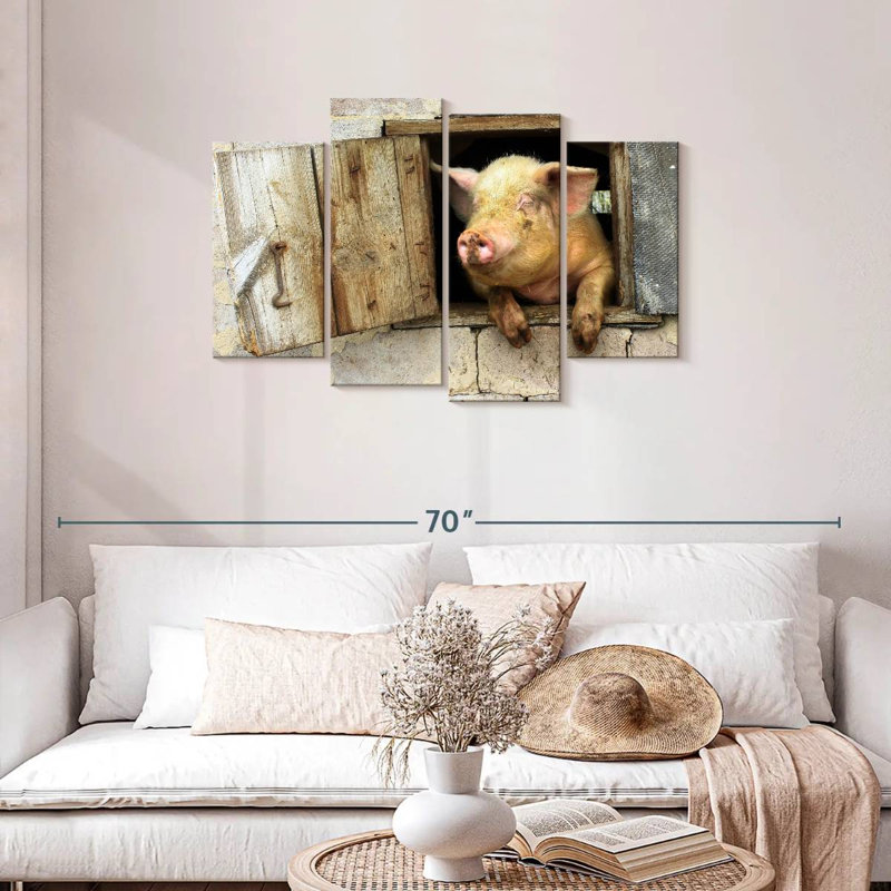 Brampt Smiling Pig, 27" H x 43" W