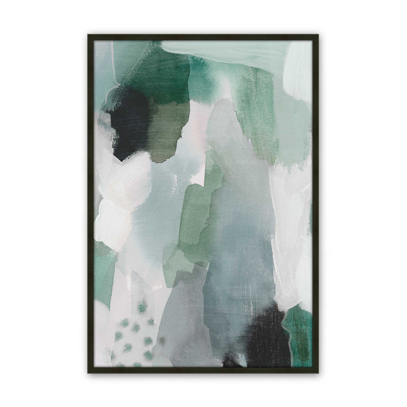 Emerald Mist I Print in a  Frame, Satin Black Open Corner Framed, 15'' H x 12'' W