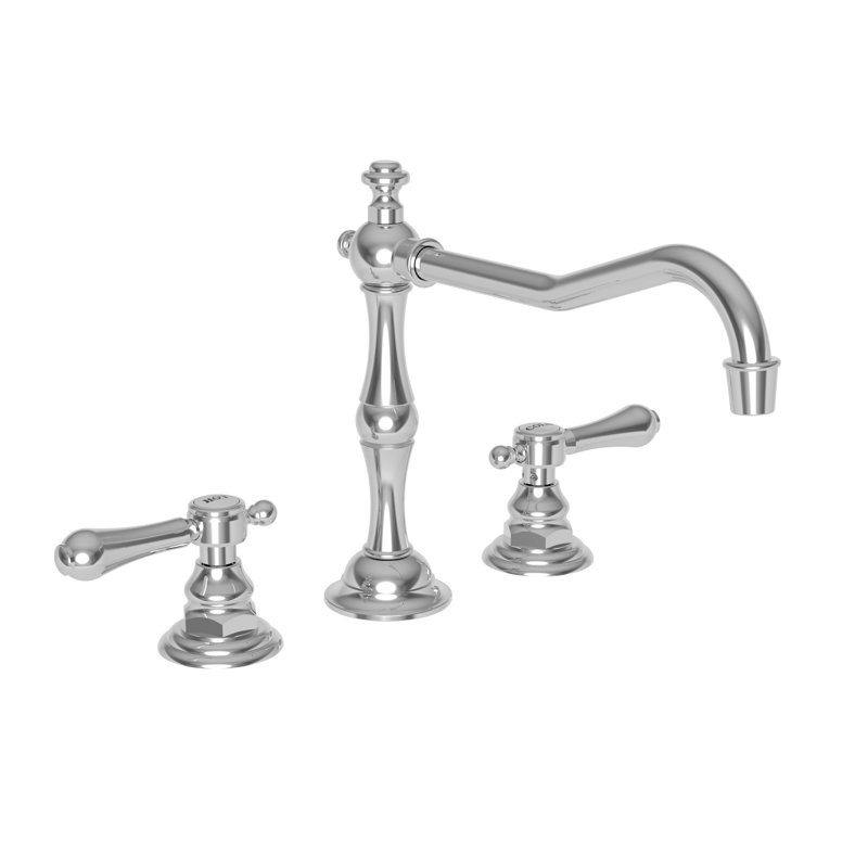 Chesterfield Double Handle Kitchen Faucet, Lever, Polished Chrome