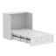 Lit coffre pliable blanc avec rangement double et barre d'alimentation intégrée