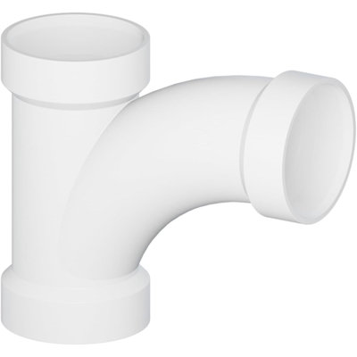 4" x 4" x 2" PVC DWV Combination Wye & 1/8 Bend 45° Elbow Reducing Hub, White PVC Drain, (5 Pack)