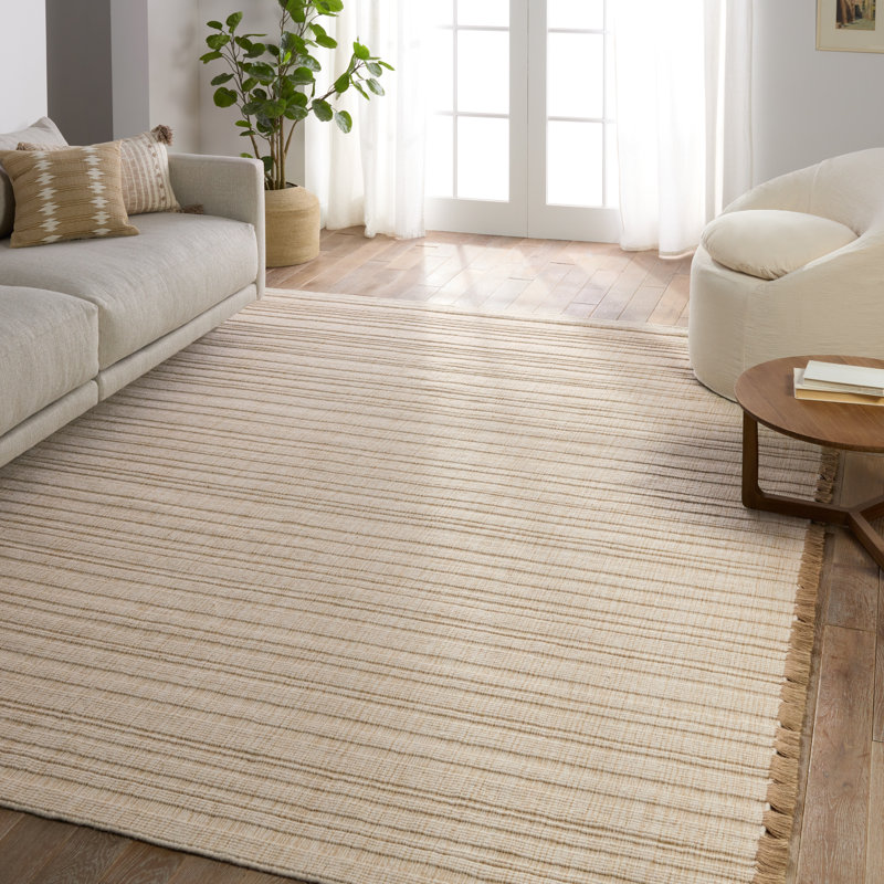 Bandera Handmade Solid Cream/Beige Area Rug (8'X10'), Runner 2'6" x 8'