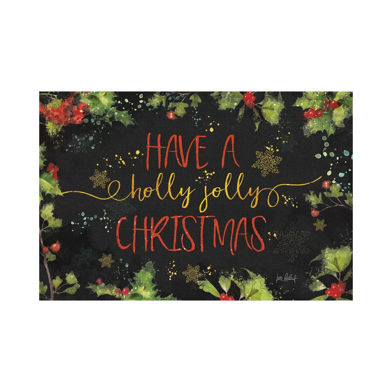 Christmas Sentiments I Black by Katie Pertiet - Wrapped Canvas Print, 152.5 cm H x 101.5 cm W
