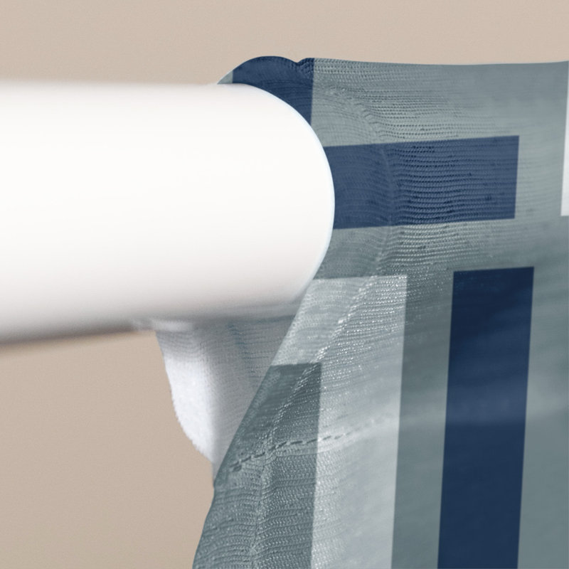 Rideau occultant et isolant avec passe-tringle Luxury, Football Plumeri bleu / blanc / argent
