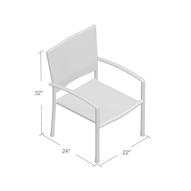 Chaise de patio empilable Brade, Brun antique