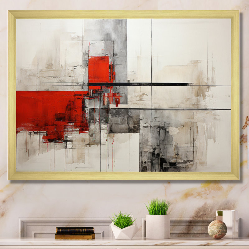 «Abstract Architectures I» sur toile, H 30 po x l 40 po x P 1,5 po, Cadre doré à une seule photo