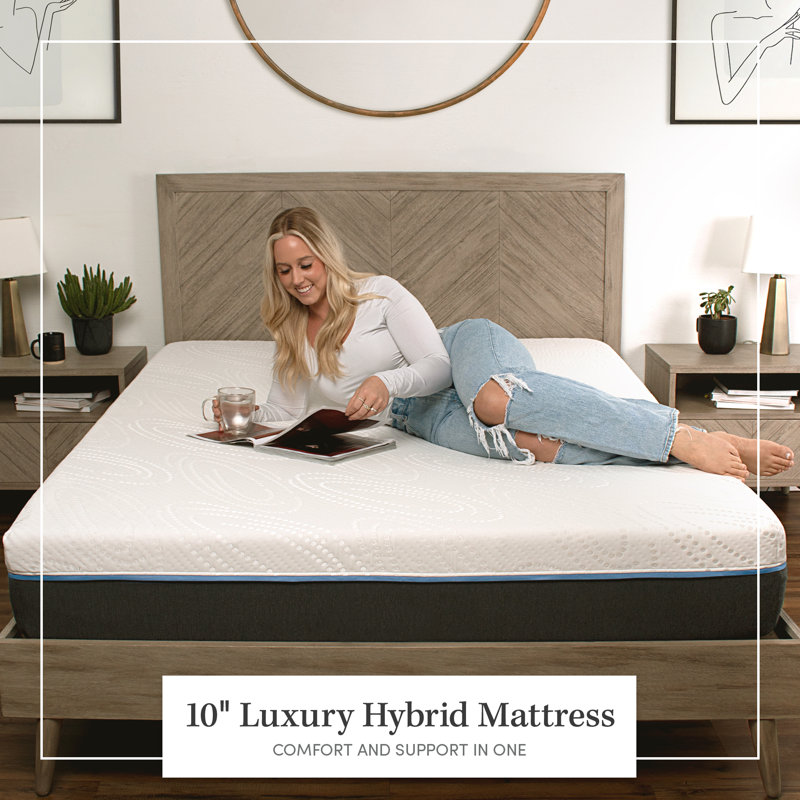 Matelas en mousse viscoélastique imprégnée de gel 10 po White Noise, Grand