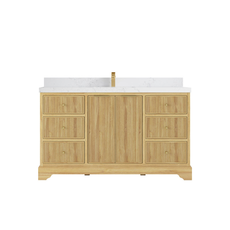 60'' Single Bathroom Vanity with Top, Empira White