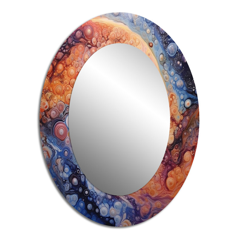 Miroir mural ovale jaune et orange, 40 po x 30 po