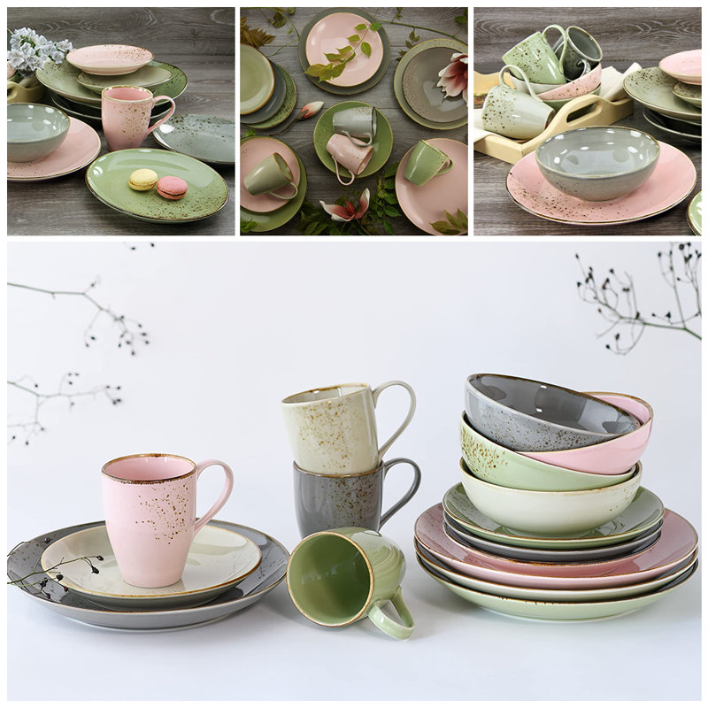 Leecy Piece Ceramic Dinnerware Set - Service for 4