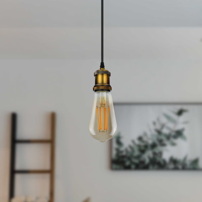 Annelee 1 - Light Yellow Brass Simple Pendant
