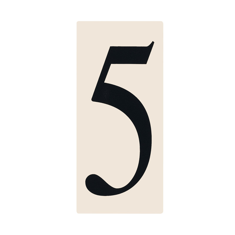 Numéro de maison Brookwood, 5, Blanc