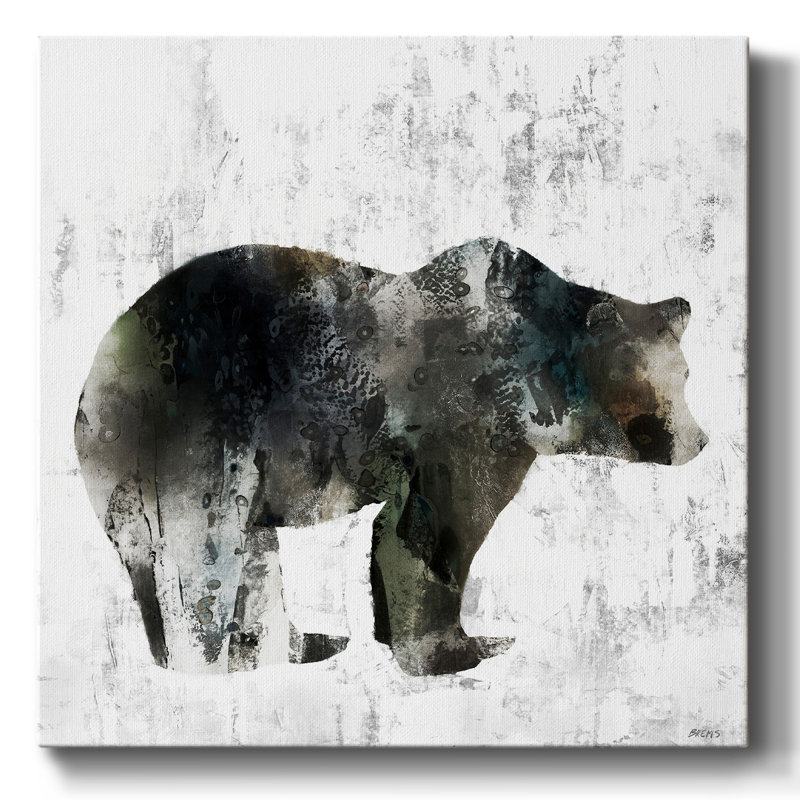 Ours totem sur toile, H 8 po x l 8 po