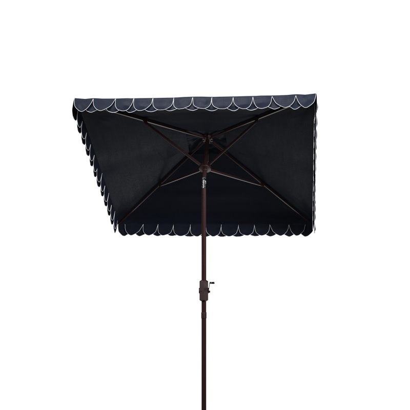 Outdoor Sasha Crank Umbrella, Blue/White
