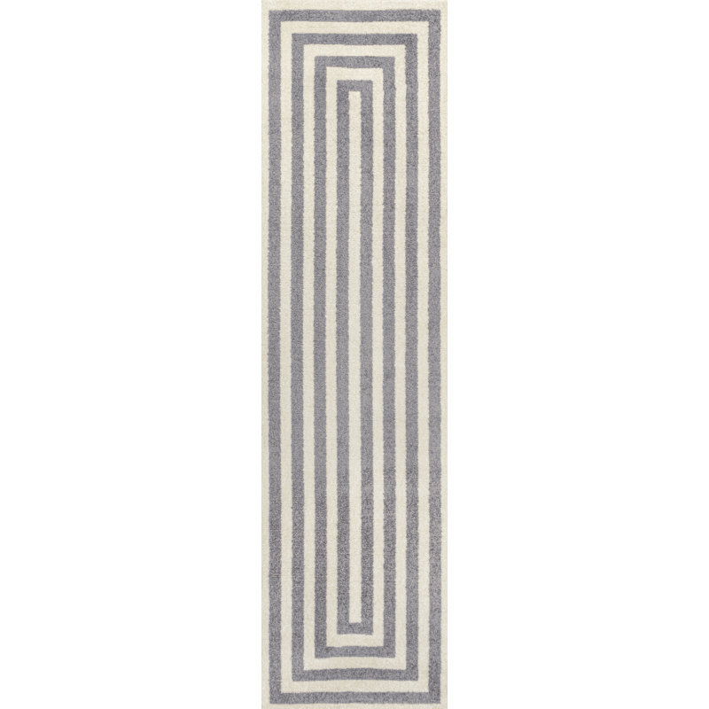 Tapis gris / ivoire Isibeal, Tapis de couloir 2 pi 2 po x 8 pi
