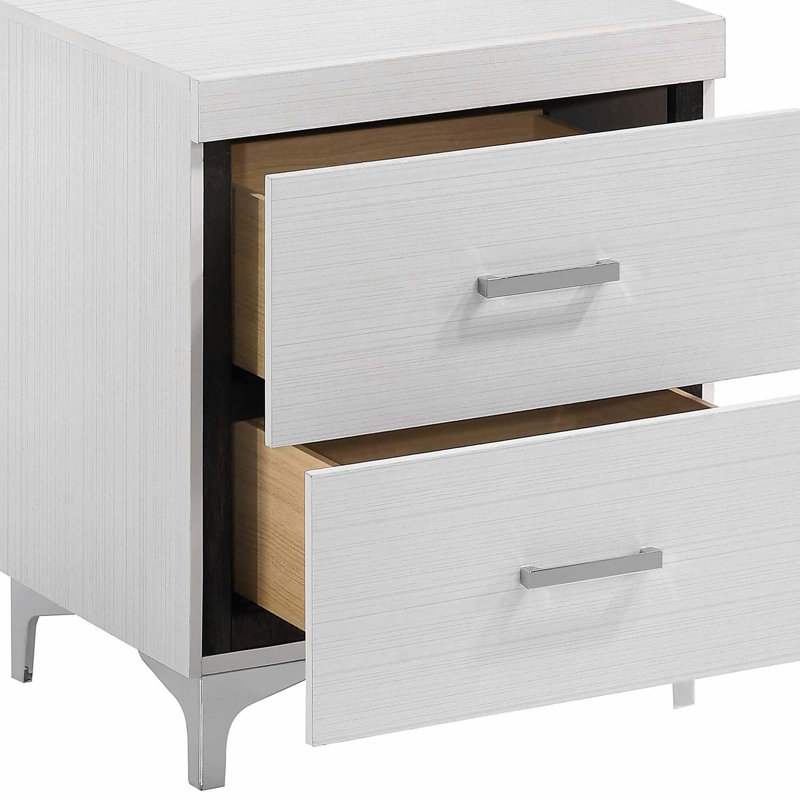 White 2-drawer Nightstand
