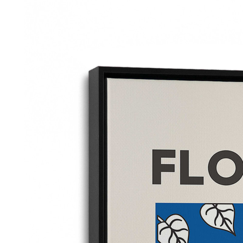 Marché aux fleurs rétro de Singapour, Cadre flottant noir satiné, H 18,75 po x l 12,75 po x P 1,75 po