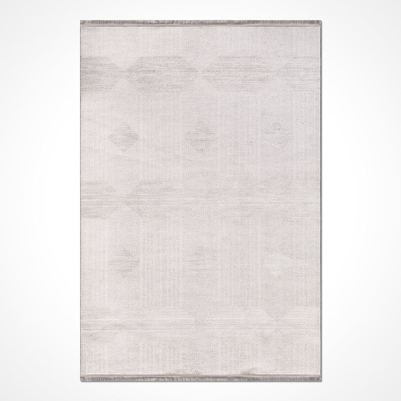 Tapis beige moderne lavable à la machine, Rectangle 2 pi 8 po x 5 pi