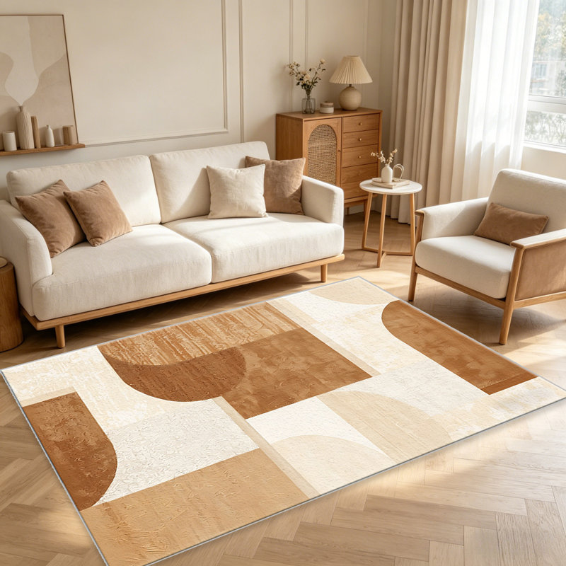 Earthy Geometry   area rugs for Living Room, Soft and Comfortable, Suitable for all seasons, easy to maintain, machine washable Indoor floor mat, Under Table Farmhouse suitable for Bedroom, Dining Room, Study,  Balcony, Home Decor Patio