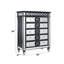 Commode 6 tiroirs Varian II, miroir, noir et argent