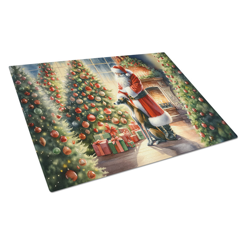 Planche à découper en verre Greyhound and Santa Claus