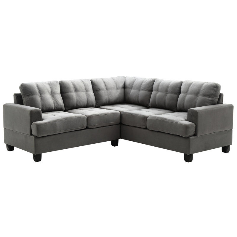 Canapé modulaire gris G513b de Glory Furniture - style transitionnel, revêtement en suède, composants amovibles pour une installation instantanée, mousse confortable, ressorts ensachés, assemblage mineur, livraison en structure de bois franc,