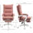 Pink Microfiber Computer Chair With Heating & 6 Vibration Points, Armrest And Footrest Desk Massage Points Heat, For Relaxation