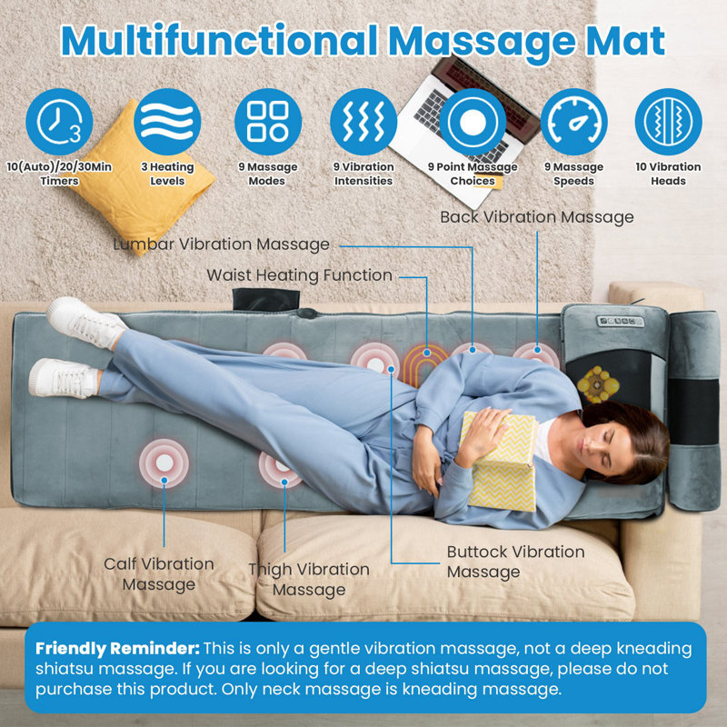 Full Body Electric Massage Mat CE/ROHS Certified Ebern Designs
