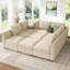 Canapé-lit modulaire rembourré avec rangement beige-906433888