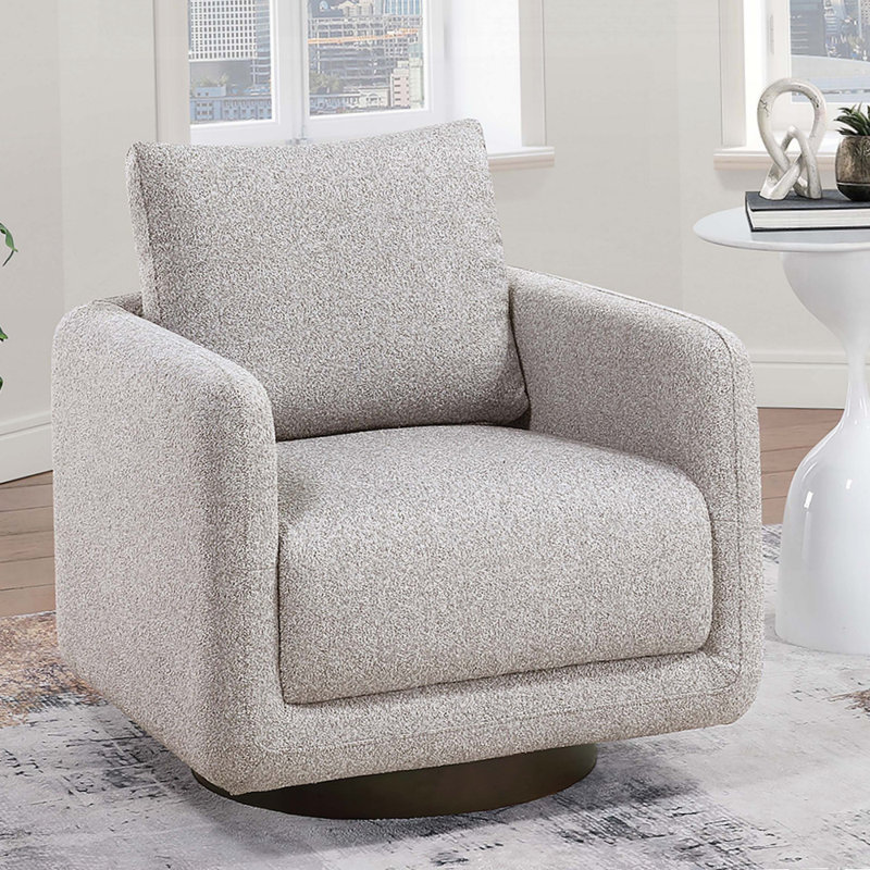 Fauteuil d'appoint pivotant en tissu Boucle, Beige