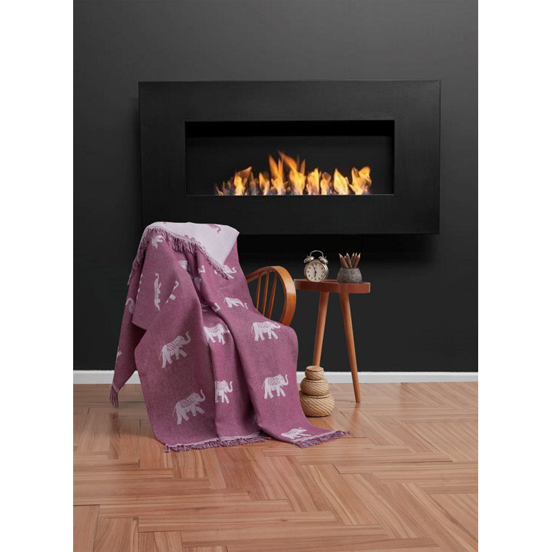 Couverture 100% coton Alvarie, Mauve